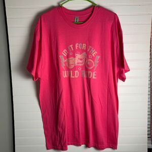 Womens Pink Motorcycle Graphic T Shirt Wild Ride Casual Tee Top XL NWOT
